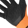 Перчатка трикотажная, синтетическая, оранжевая, покрыта черным рифленым латексом, 10'