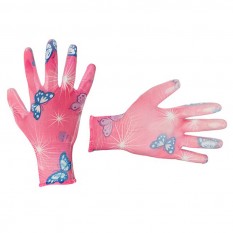 Перчатки садовые с полиуретановым покрытием 8' розовые