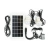Фонарь аккумуляторный 1LED 5W+22 SMD, выносная солнечная панель, выносные 2 led лампы, кабель для за