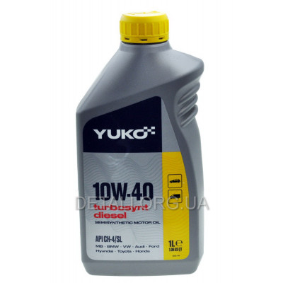 Масло YUKO TURBOSYNT DIESEL 10W-40 SAE API CH-4/SL ACEA E5, E2 1л