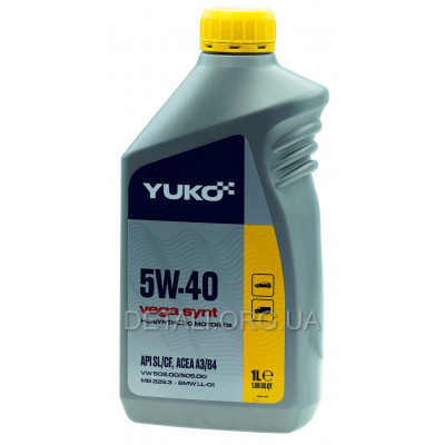 Масло YUKO VEGA SYNT SAE 5W-40 API SL/CF 1л