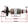 Якорь Перфоратор Sparky BPR 261E оригинал 154114 (159*35 6-з / право)