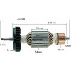 Якорь болгарки Makita GA9030/GA7030 (217*54 резьба 9 мм) аналог 517828-4