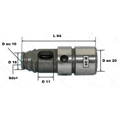 Ствол перфоратора Bosch 2-26 малый голый аналог 1617000598
