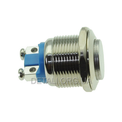 Кнопка антивандальная d22mm резьба 19mm h28mm 2 контакта под винт