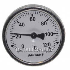 Термометр котла Pakkens (D63 мм / 0-120°C / со штуцером L48 мм)