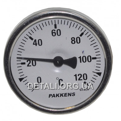 Термометр котла Pakkens (D63 мм / 0-120 ° C / зі штуцером L48 мм)