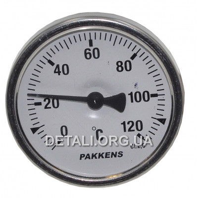 Термометр котла Pakkens (D63 мм / 0-120°C / со штуцером L48 мм)