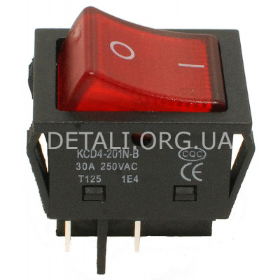 Тумблер 2 положення 4 контакту 25*31 mm 30A