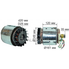 Электродвигатель в сборе (якорь+статор) генератора 168F (2.5-3.0 kWt)