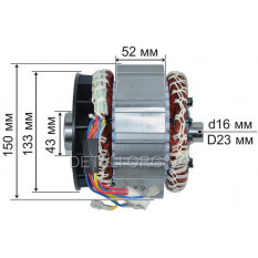 Электродвигатель генератора в сборе (якорь+статор) Tekhmann TGG-08 KS AL (0.8 kWt)