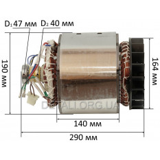 Електродвигун у зборі (якір+статор) генератора 188F (5.0 kWt)