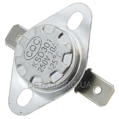Термореле KSD 301 (125 * C 10A, 250V) з кнопкою для прасок та обігрівачів
