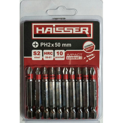 Біта - PH2*50мм набір 10шт блістер (HAISSER)
