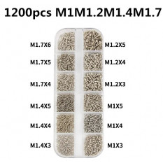 Саморезы М1-М1.7 в наборе 1200 шт 12 размеров