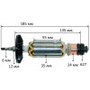 Якір болгарки Makita GA4040C оригінал 510510-4 (185*35 посадка 6мм)