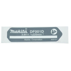 Наклейка аккумуляторной отвертки Makita DF001D оригинал 852X12-1