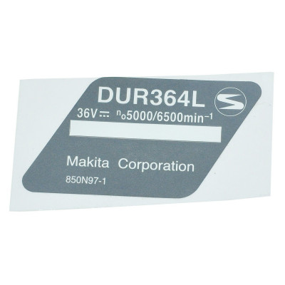 Наклейка тримера Makita DUR364L оригінал 850N97-1