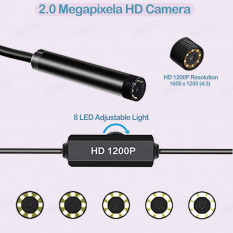 Цифровий ендоскоп Inskam HD 3 в 1 камера USB/micro-USB/Type-C d8мм жорсткий дріт 2 м