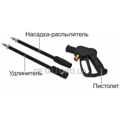 Пистолет мойки высокого давления с удлинителем Tekhmann PWB-1655 turbo dрезьбы 1/2" (22 мм)