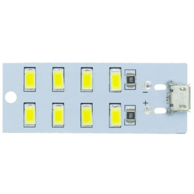 Світлодіодна панель SMD LED 5V 5730 на 8 світлодіодів micro-USB (1шт)