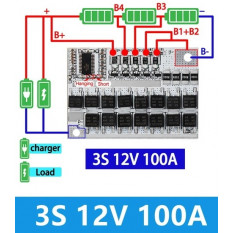 BMS контроллер 3S 12V 100A для зарядки Li-on аккумуляторов