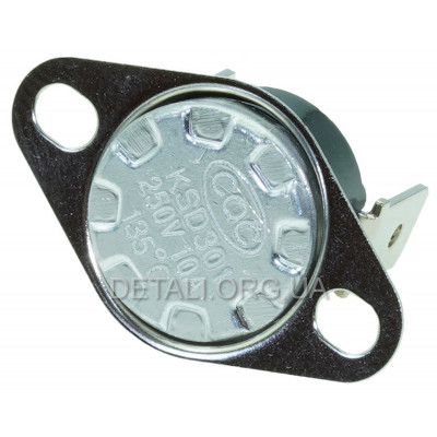 Термореле для утюгов и обогревателей KSD 301 (135C° 10A, 250V) 