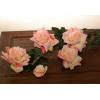Искусственные цветы розы розовые на ветке 5шт.