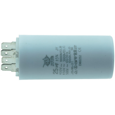 Конденсатор JYUL CBB-60H 25мкф - 450 VAC клеммы (34*72 mm) (крупорушка)