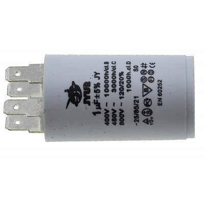 Конденсатор JYUL CBB-60H 1мкф - 450 VAC клеммы (30*51 mm)