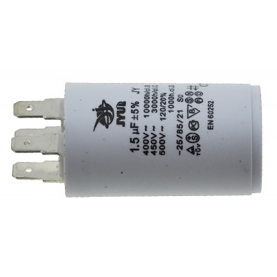 Конденсатор JYUL CBB-60H 1,5мкф - 450 VAC клеммы (30*51 mm)