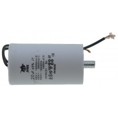 Конденсатор JYUL CBB-60L 20мкф - 450 VAC болт + провода (40*73 mm)