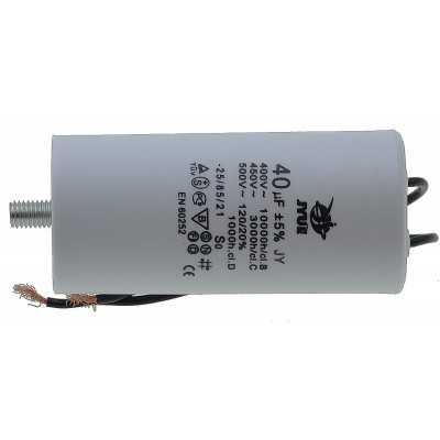 конденсатор JYUL CBB-60L 40мкф - 450 VAC болт + дроту(45*93 mm)