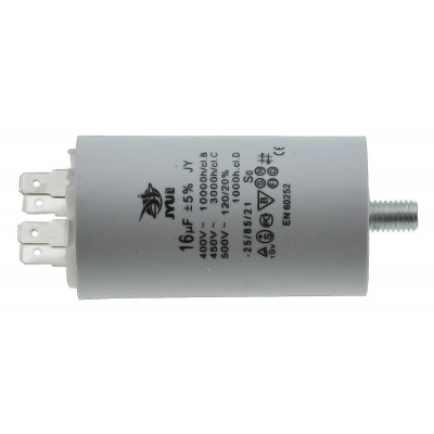 Конденсатор JYUL CBB-60M 16мкф - 450 VAC болт + клеммы (40*70 mm)