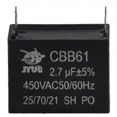 Конденсатор JYUL CBB-61 2,7мкф - 450 VAC прямоугольный 20х37х28