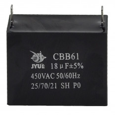 Конденсатор JYUL CBB-61 18мкф - 450 VAC прямоугольный 32х57х44