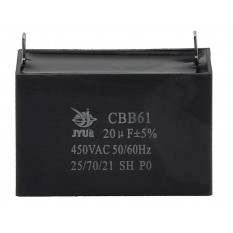 Конденсатор JYUL CBB-61 20мкф - 450 VAC прямоугольный 31х69х45