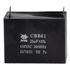 Конденсатор JYUL CBB-61 25мкф - 450 VAC прямоугольный 31х58х57