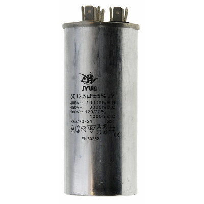 конденсатор JYUL CBB-65 50+2.5мкф - 450 VAC алюміній(50*115 mm)