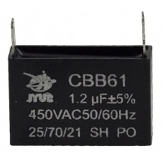 Конденсатор JYUL CBB-61 1,2мкф - 450 VAC прямоугольный 12х23х36