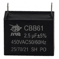 конденсатор JYUL CBB-61 2,5мкф - 450 VAC прямокутний 19х28х37