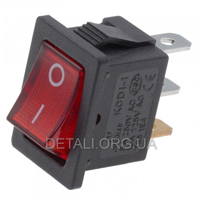 Тумблер с подсветкой 2 положения 3 контакта 15*21 mm 6A