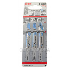 Пилка Bosch по металу T123X, 1,2-2,6×100 мм, 3 шт оригинал 2608638472