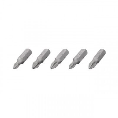 Набор отверточных насадок PH1, PH2, PZ1, PZ2 1/4 25мм S2 уп.5шт STORM