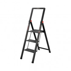Стремянка алюминиевая Black Slim, 3 ступени, высота верхней ступени 684мм, 150 кг, STORM