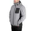 Куртка SOFTSHELL светло-серая, с капюшоном, стрейч 300 GSM 100D, 96% полиэстр и 4% эластан, М