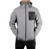 Куртка SOFTSHELL светло серая, с капюшоном, стрейч 300 GSM 100D, 96% полиэстр и 4% эластан, XXL