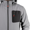 Куртка SOFTSHELL светло серая, с капюшоном, стрейч 300 GSM 100D, 96% полиэстр и 4% эластан, XXL