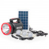 Ліхтар акумуляторний 1LED 5W + 22 SMD, виносна сонячна панель, виносні 3 led лампи (кабель 3м), радіо, кабель для зарядки телефо