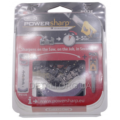 Цепок 52 ланок (25 зубів) Power Sharp + камінь крок 3/8 паз 1,3